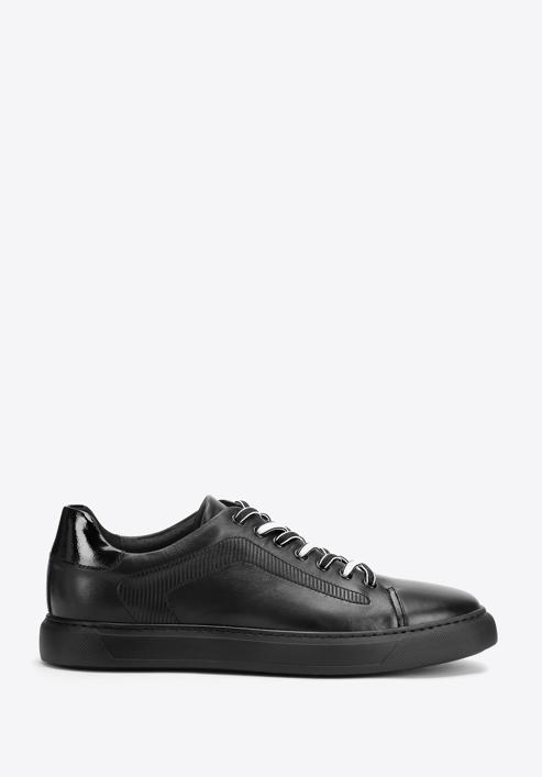 Men's leather trainers, black, 93-M-500-1W-40, Photo 1