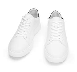 Męskie sneakersy skórzane w stylu trampek, biały, 93-M-500-0-43, Zdjęcie 1