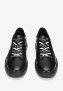 Męskie sneakersy skórzane w stylu trampek, czarny, 93-M-500-1W-40, Zdjęcie 3