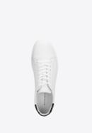 Męskie sneakersy skórzane w stylu trampek, biały, 93-M-500-1W-40, Zdjęcie 4