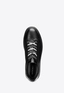 Męskie sneakersy skórzane w stylu trampek, czarny, 93-M-500-1W-40, Zdjęcie 4