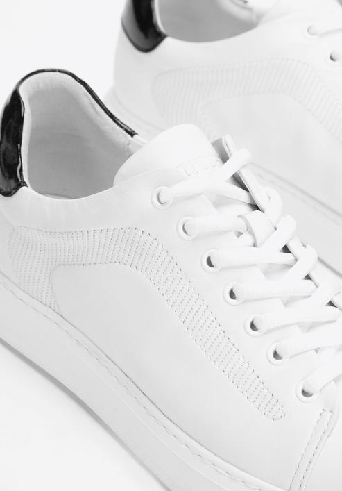 Męskie sneakersy skórzane w stylu trampek, biały, 93-M-500-1W-40, Zdjęcie 7