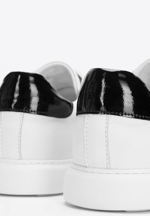 Męskie sneakersy skórzane w stylu trampek, biały, 93-M-500-1W-40, Zdjęcie 8
