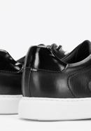 Men's leather trainers, black-white, 93-M-500-1W-40, Photo 8