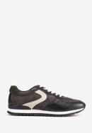 Men's leather trainers, grey-white, 93-M-508-N-40, Photo 1