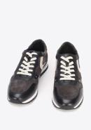 Męskie sneakersy skórzane wielokolorowe, szaro-biały, 93-M-508-N-40, Zdjęcie 2