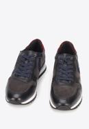 Men's leather trainers, grey-navy blue, 93-M-508-8-39, Photo 2
