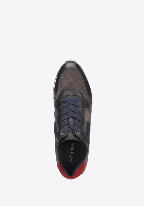 Men's leather trainers, grey-navy blue, 93-M-508-8-42, Photo 5