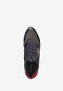 Men's leather trainers, grey-navy blue, 93-M-508-N-40, Photo 5