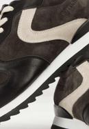 Męskie sneakersy skórzane wielokolorowe, szaro-biały, 93-M-508-N-42, Zdjęcie 8