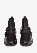 Męskie sneakersy skórzane ze skarpetą, czarny, 93-M-903-1-42, Zdjęcie 3