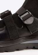 Męskie sneakersy skórzane ze skarpetą, czarny, 93-M-903-1-42, Zdjęcie 8