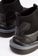 Męskie sneakersy skórzane ze skarpetą, czarny, 93-M-903-1-42, Zdjęcie 9