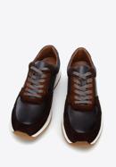 Men's leather trainers, brown-grey, 96-M-711-4-41, Photo 3