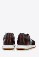 Men's leather trainers, brown-grey, 96-M-711-4-43, Photo 4