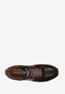 Men's leather trainers, brown-grey, 96-M-711-4-39, Photo 5