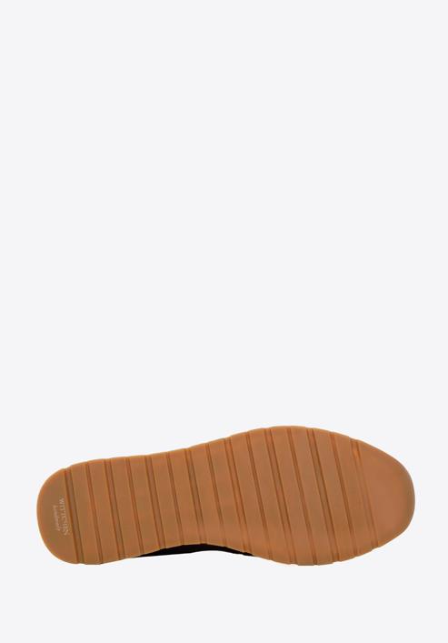 Męskie sneakersy z dwóch rodzajów skór cieniowane, brązowo-szary, 96-M-711-4-44, Zdjęcie 6