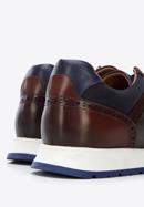 Men's leather trainers, navy blue-brown, 96-M-711-4-43, Photo 9