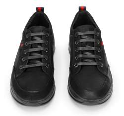 Męskie sneakersy z nubuku na grubej podeszwie, czarny, 92-M-913-1-42, Zdjęcie 1