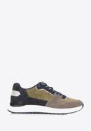 Men's suede trainers, green - gray, 96-M-953-Z-42, Photo 1