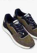 Men's suede trainers, green - gray, 96-M-953-3-41, Photo 7
