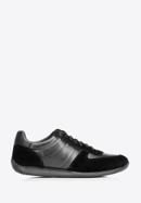 Men's leather trainers, black, 92-M-350-1-40, Photo 1