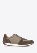 Men's leather trainers, beige, 92-M-350-7-42, Photo 1