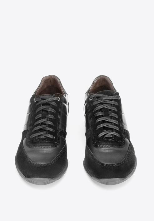 Men's leather trainers, black, 92-M-350-1-39, Photo 2