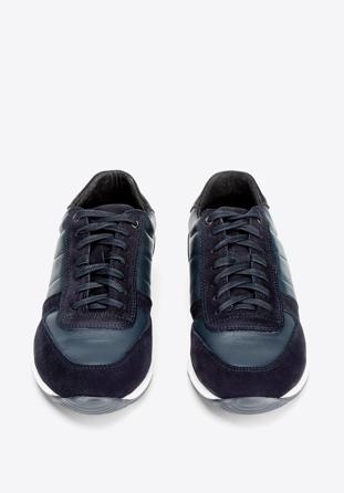 Men's leather trainers, blue, 92-M-350-7-42, Photo 1