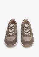 Men's leather trainers, beige, 92-M-350-7-42, Photo 2