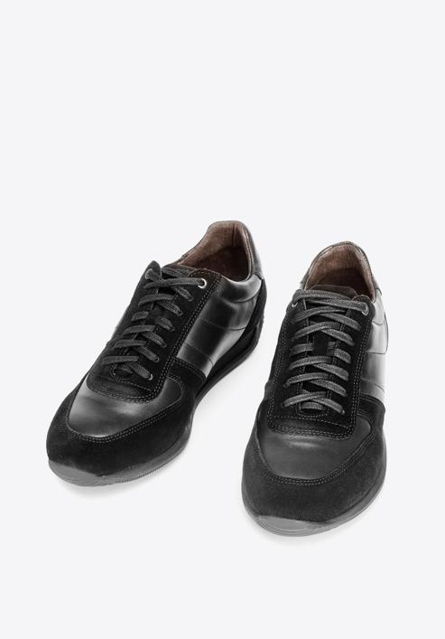 Men's leather trainers, black, 92-M-350-7-40, Photo 4
