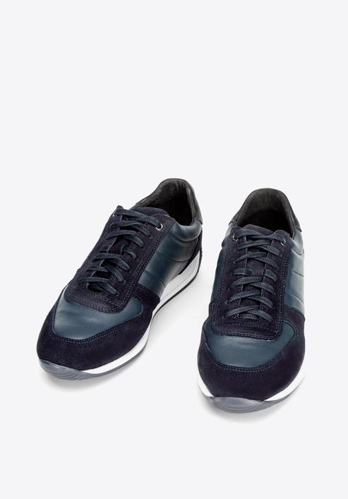 Men's leather trainers, blue, 92-M-350-1-43, Photo 4