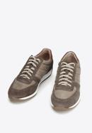 Men's leather trainers, beige, 92-M-350-7-42, Photo 4