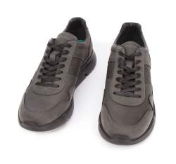 Męskie sneakersy z wegańskiej skóry ze wstawką lizard, czarny, 93-M-301-1-39, Zdjęcie 1