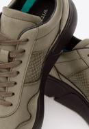 Męskie sneakersy z wegańskiej skóry ze wstawką lizard, khaki, 93-M-301-Z-40, Zdjęcie 8