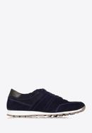 Men's suede lace up trainers, navy blue, 90-M-301-7-40, Photo 1