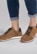 Men's suede lace up trainers, brown, 90-M-301-7-40, Photo 3