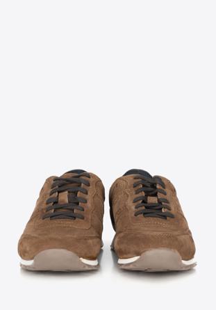 Męskie sneakersy zamszowe, brązowy, 90-M-301-5-39, Zdjęcie 1