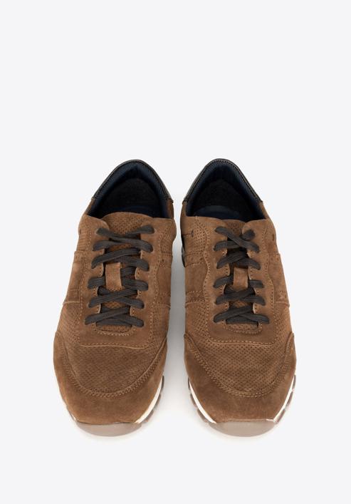 Men's suede lace up trainers, brown, 90-M-301-7-40, Photo 7