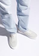 Men's suede trainers, light grey, 96-M-710-N-45, Photo 15