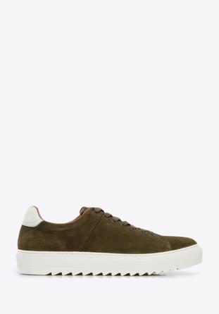 Men's suede trainers, green, 96-M-709-Z-44, Photo 1