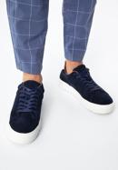 Men's suede trainers, navy blue, 96-M-709-N-40, Photo 15