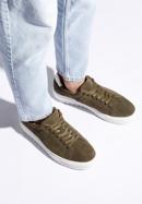 Men's suede trainers, green, 96-M-709-8-44, Photo 15