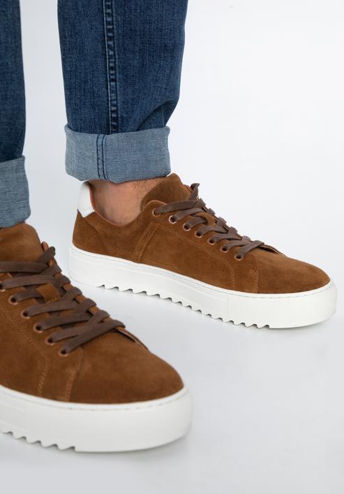 Men's suede trainers, brown, 96-M-709-N-39, Photo 16