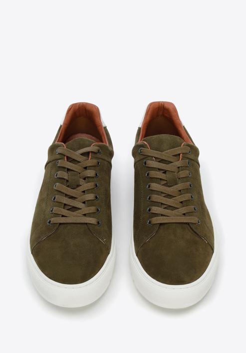 Men's suede trainers, green, 96-M-709-8-42, Photo 2