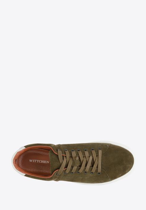 Men's suede trainers, green, 96-M-709-Z-39, Photo 5