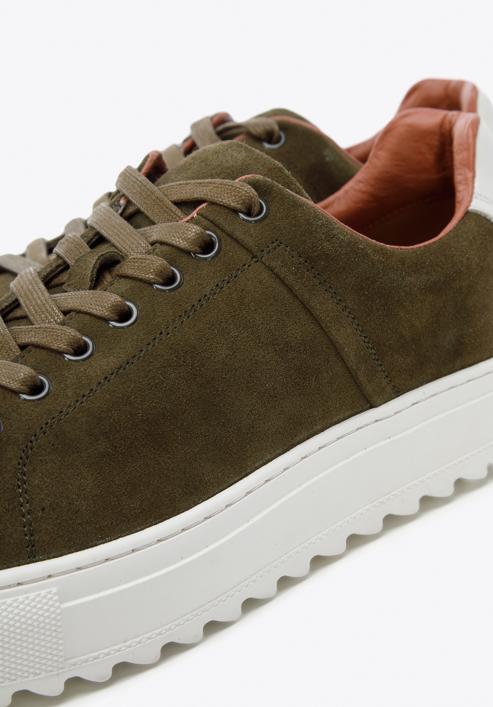Men's suede trainers, green, 96-M-709-8-44, Photo 7