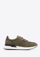 Men's suede trainers, green, 96-M-513-Z-41, Photo 1