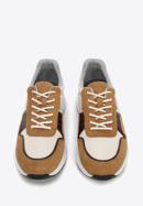 Męskie sneakersy zamszowe z elastycznymi wstawkami, brązowy, 96-M-513-5-45, Zdjęcie 2