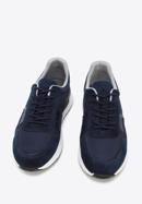 Men's suede trainers, navy blue, 96-M-513-N-44, Photo 3